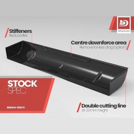Bittydesign Rear HARD Wing Universal for 190mm 1/10TC STOCK