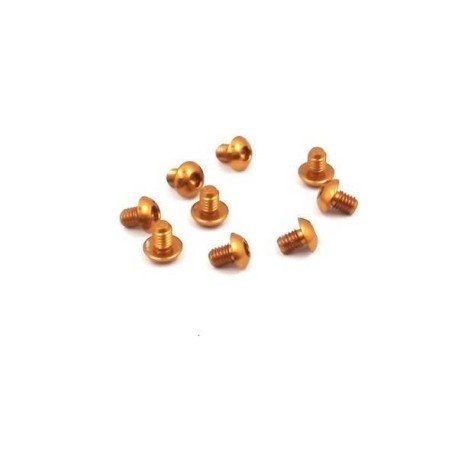 TWORK's 7075-T6 Hex. Socket Button Head Screw ORANGE 3x4mm - 10pcs