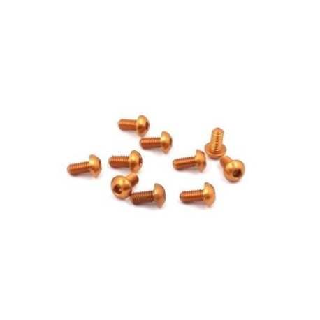 TWORK's 7075-T6 Hex. Socket Button Head Screw ORANGE 3x6mm - 10pcs