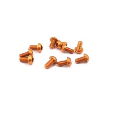 TWORK's 7075-T6 Hex. Socket Button Head Screw ORANGE 3x10mm - 10pcs