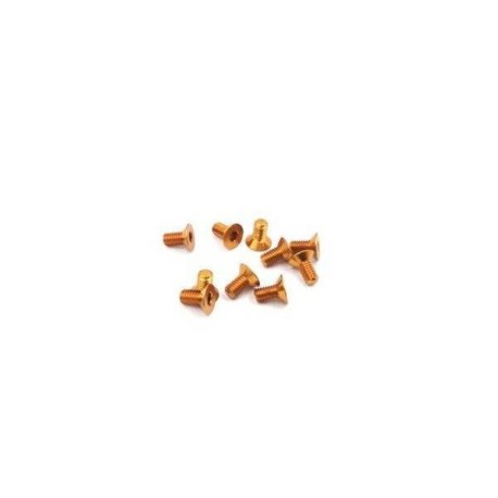 TWORK's 7075-T6 Hex. Countersink Screw ORANGE 3mm x 6mm - 10pcs