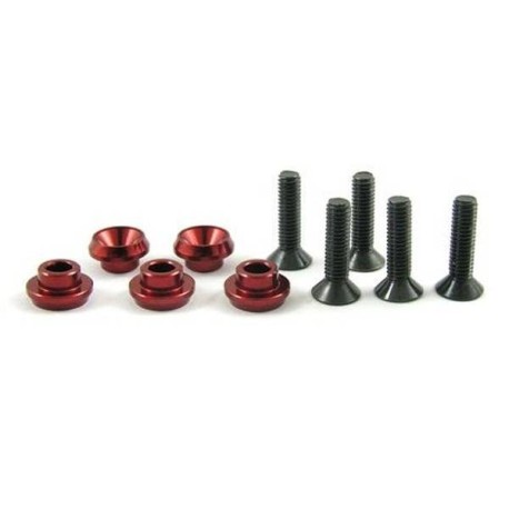 TWORK's Aluminum Servo Washer RED For Futaba.Hitech .Ko .Xpert 5pcs