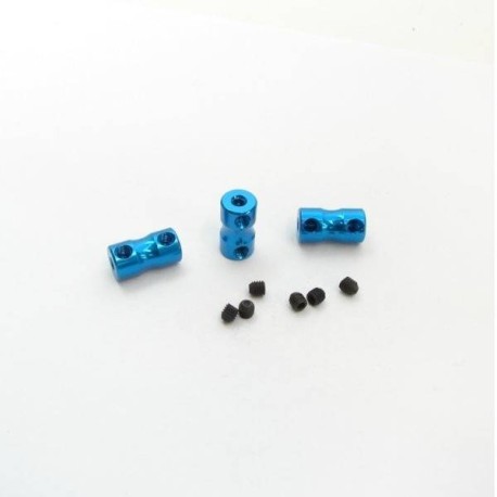 TWORK's Aluminum Double lock 2mm Bore Collar TAMIYA BLUE - 3pcs