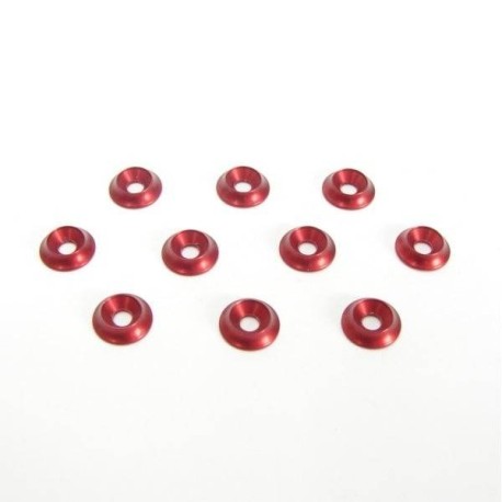 TWORK's Aluminum M3 Counter Large Diameter Washer RED - 10pcs