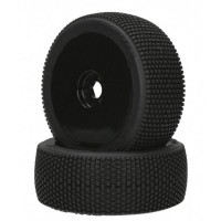 Performa 1/8 Buggy Premounted Gridlock Tires Red - Carbon Wheel - 2pcs