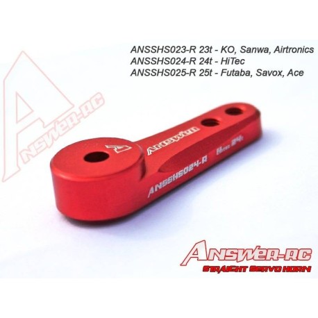 25t Answer-RC Straight Servo Horn Red