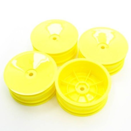 TPRO 1/10 2WD Front Off Road Dish Wheel - Fl. Yellow - 4pk