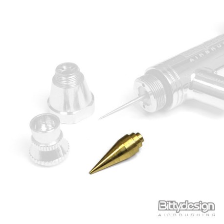 Bittydesign Cone Nozzle thread-free std. 0.4mm for Michelangelo bottle-feed airbrush dual-action