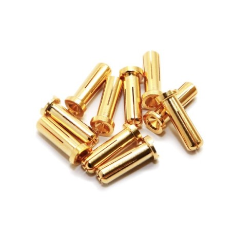 Maclan 5mm Low Profile Gold Bullet Connectors (10)