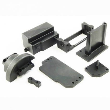 S-Workz S350 BE1 Receiver Box & Steering Servo Holder Set 