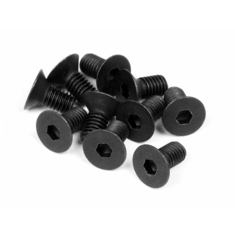 HB RACING Flat Head Screw M3x6mm Hex Socket - 10pcs