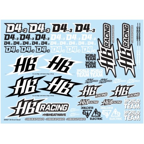 HB RACING D4 Evo3 Sticker Sheet