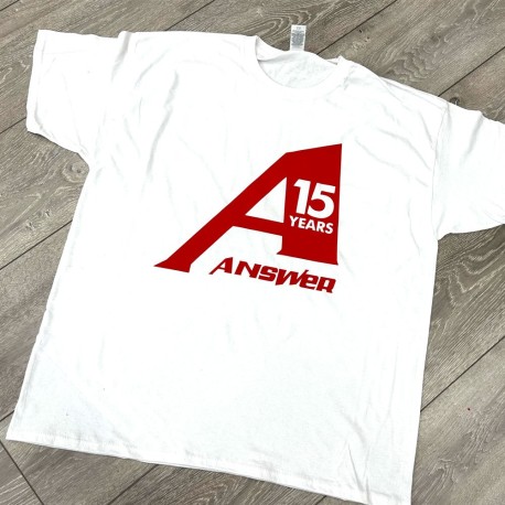 Answer-RC 15 Year Anniversary T-Shirt - White (Extra Large)