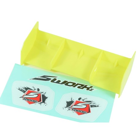 SWORKz 1/8 Off Road Pro-Speed 2.0 Race Wing (YELLOW) Big FLAPS