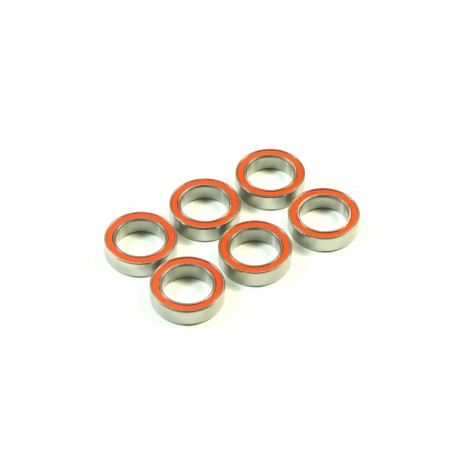 SWORKz Ball Bearing 10x15x4mm RED Rubber (6Pc)