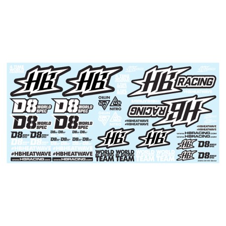 HB RACING D8 World Spec Sticker Sheet