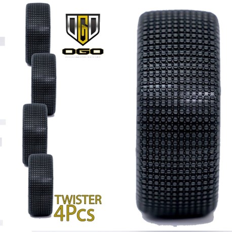 OGO 1/8th Buggy Twister Tyres/4Pcs - B1 Compound - Soft (Orange)