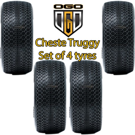 OGO 1/8 Truggy Cheste Tyres - Clay Compound - Soft (Purple) - 4Pcs