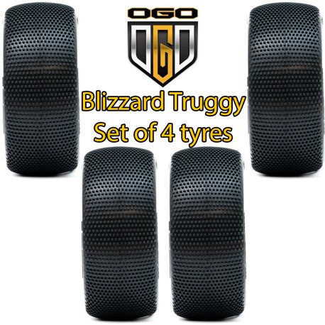 OGO 1/8 Truggy Blizzard Tyres - B1 Compound - Soft (Orange) - 4Pcs