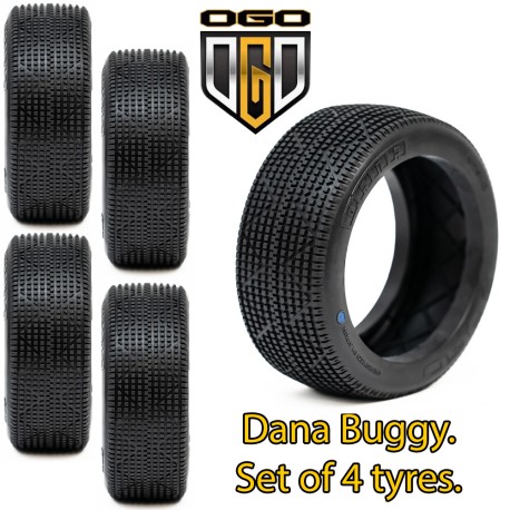 OGO 1/8th Buggy Dana Tyres - B1 Compound - Soft (Orange) - 4Pcs