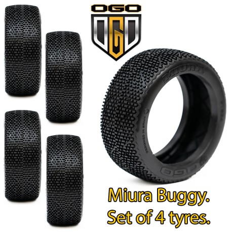 OGO 1/8th Buggy Miura Tyres - B1 Compound - Super Soft (Yellow) - 4Pcs