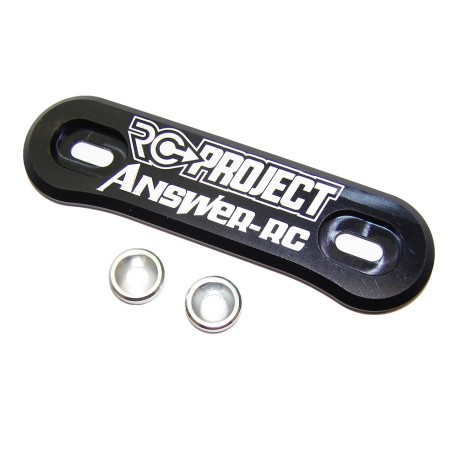 RC-Project One Piece Wing Button in Ergal 7075 T6 - BLACK - ANSWER-RC logo