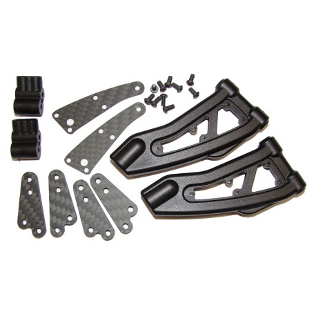 SWORKz S35-GT2/GT2E Front Upper Arms, Carbon Upper Arm Covers & Carbon Rear Hub Adjust Plate