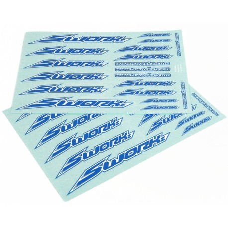 SWORKz Speed Logo Sticker Set - PushBar (Blue) (2Pc)