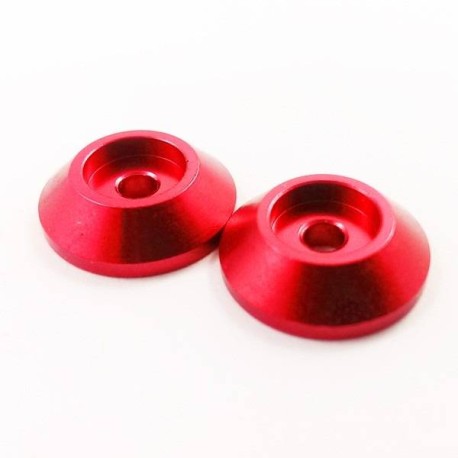 Answer-RC 1/8th Wing Buttons - Aluminium 2pcs -Red