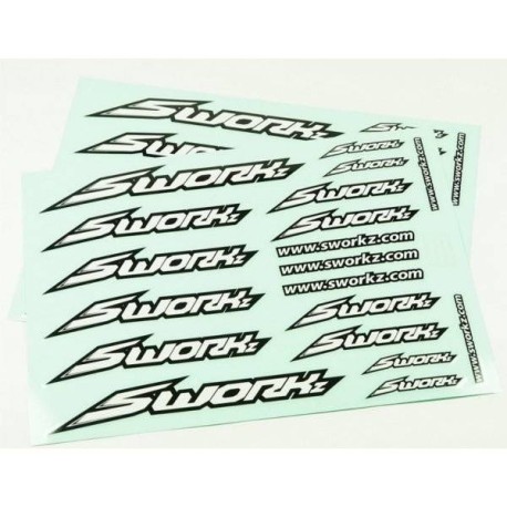 SWORKz Speed logo decal set White - 2pc