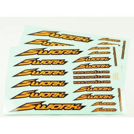 SWORKz Speed logo decal set Orange - 2pc