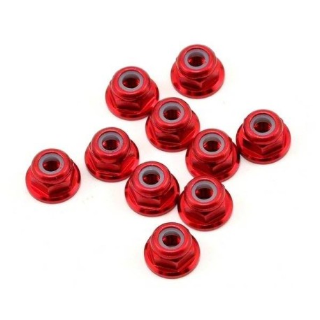 S-Workz Aluminium Flange M3 Nut Lock Red - 10pcs 