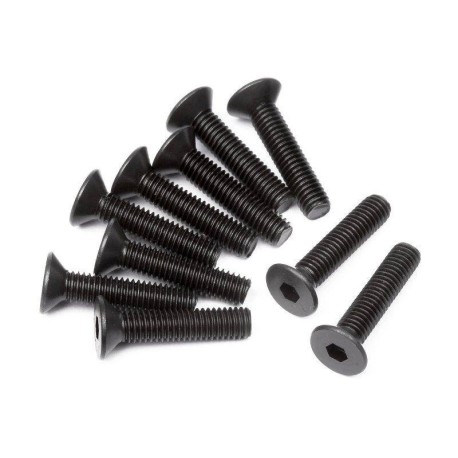 HB RACING Flat Head Screw M3x14mm Hex Socket - 10pcs