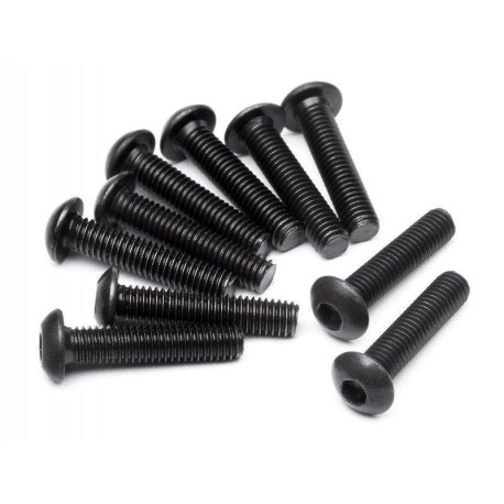 HB RACING Button Head Screw M3x14mm Hex Socket - 10pcs