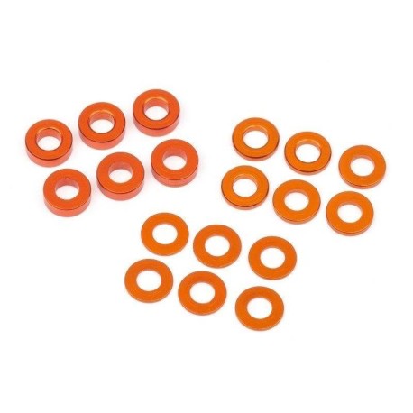 HB RACING Washer Set 3x6mm 0.5mm/1.0mm/2.0mm/Orange - 6pcs