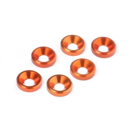 HB RACING Cone Washer M4 Orange - 6pcs
