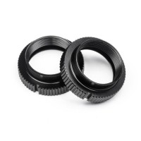 HB RACING Shock Spring Adjust Nut Black - 2pcs
