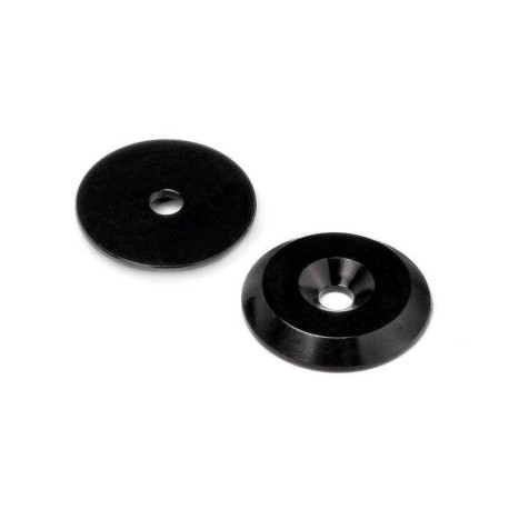 HB RACING Aluminum Wing Mount Washer Black - 2pcs