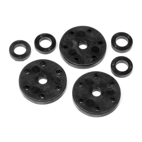 HB RACING 6 Holes Shock Piston Set 1.2/1.3/1.4mm - 2pcs/Ea