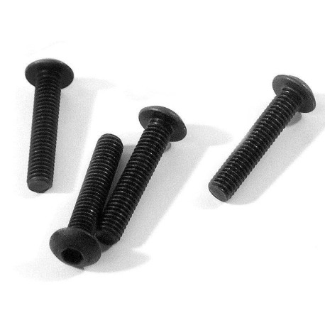 HB RACING Button Head Screw M3x15mm Hex Socket - 4pcs