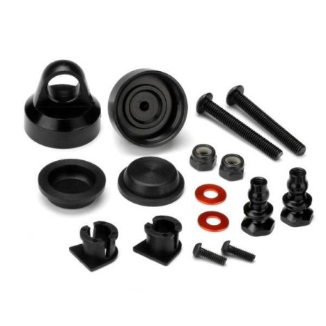 HB RACING Aluminum Shock Cap Hard Anodized - 2pcs