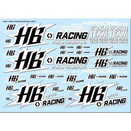 HB RACING World Team HB RACING Decals White