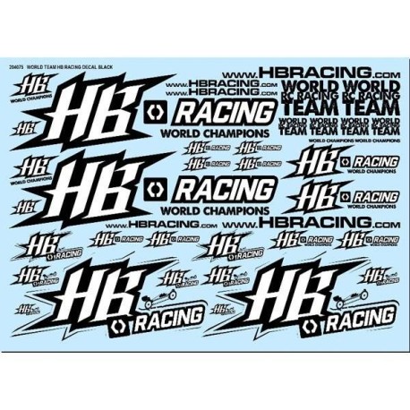 HB RACING World Team HB RACING Decals Black